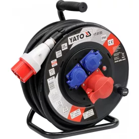   YATO Ipari kábeldob 25 m – 230 V és 400 V, H07RN-F 5G2,5 mm², IP44 (YT-8120)