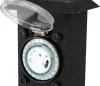YATO Kerti konnektoroszlop acél, 2 aljzatos, mechanikus időkapcsolóval, 230 V, IP44, 3680 W (YT-81276)