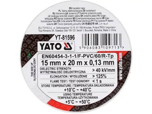 YATO SZIGETELŐSZALAG 15MMx20Mx0,13MM FEHÉR (YT-81596)