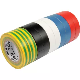   YATO Szigetelőszalag 19 x 0,13 mm x 20 m (10 db) öt színnel (YT-8173)