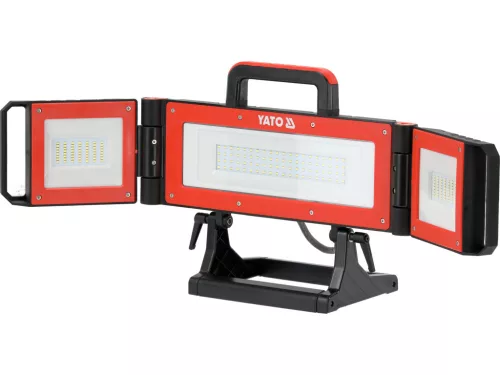 YATO LED munkalámpa 3 állítható reflektorral, 80 W, 8800 lm, beépített 230 V-os aljzattal, IP54 (YT-818070)