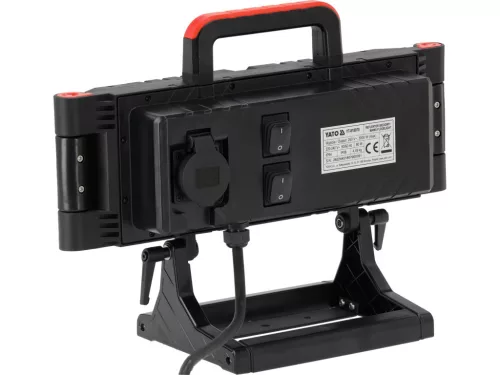 YATO LED munkalámpa 3 állítható reflektorral, 80 W, 8800 lm, beépített 230 V-os aljzattal, IP54 (YT-818070)
