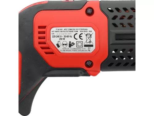 YATO Hungarocellvágó és polisztirolvágó hőkés 250 W, 200 mm, ventilátoros hűtéssel(YT-821901)