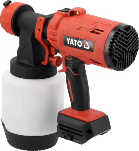 YATO Akkumulátoros festékszóró pisztoly HVLP, 18 V, 1000 ml, 1 l/perc, szénkefe nélküli motorral (YT-82767)