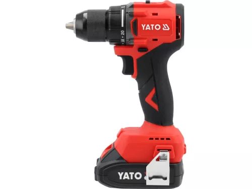 YATO Akkus fúró-csavarozó szénkefementes motorral, 18 V, 60 Nm, 2 × 2,0 Ah akkuval és töltővel, kofferben (YT-827681)