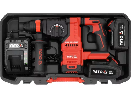 YATO Akkus fúrókalapács SDS-Plus 18V (BL MOTOR + 2x4Ah akku) készlet (YT-827724)