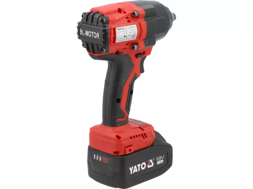 YATO Ütvecsavarozó akkus, szénkefementes, 18 V, 1/2”, 850 Nm, 2×4 Ah akkuval és töltővel (YT-8277935)