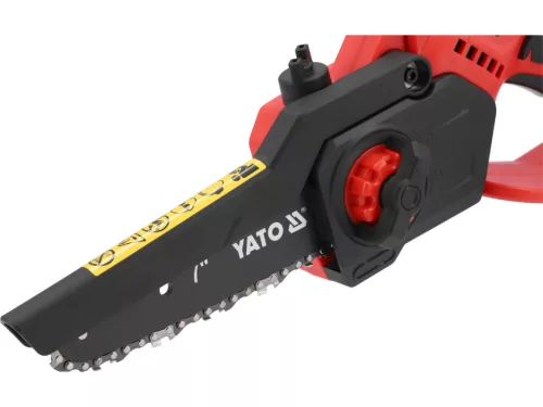 YATO Akkus mini láncfűrész 18 V, 176 mm, szénkefementes, 2 Ah akkumulátorral (YT-828133)