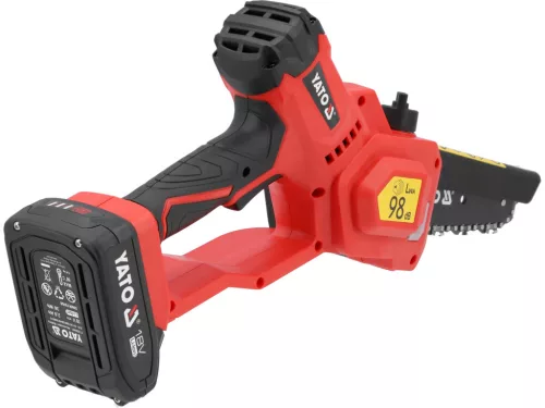 YATO Akkus mini láncfűrész 18 V, 176 mm, szénkefementes, 2 Ah akkumulátorral (YT-828133)