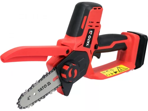 YATO AKKUMULÁTOROS LÁNCFŰRÉSZ 100 MM 18 V (AKKU + TÖLTŐ NÉLKÜL) (YT-828136)