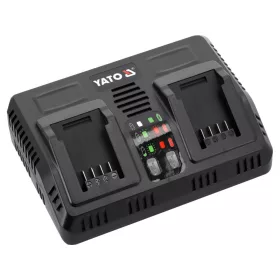   YATO Akkumulátortöltő két akkumulátorhoz, 18 V, 2 × 4,5 A, intelligens, YATO 18 V rendszerhez (YT-828501)