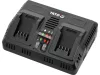 YATO Akkumulátortöltő két akkumulátorhoz, 18 V, 2 × 4,5 A, intelligens, YATO 18 V rendszerhez (YT-828501)