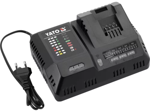 YATO Akkumulátortöltő 18 V, intelligens szupergyors, 2–12 A, YATO 18 V rendszerhez (YT-828502)