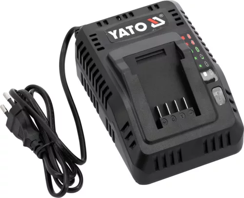 YATO Akkumulátor és gyorstöltő készlet 18 V, 2 × 4 Ah Li-Ion, 4,5 A, kofferben (YT-828510)