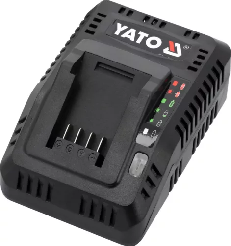YATO Akkumulátor és gyorstöltő készlet 18 V, 2 × 4 Ah Li-Ion, 4,5 A, kofferben (YT-828510)