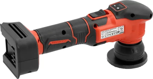 YATO Akkus mini polírozógép 18 V, 80 mm, szénkefementes, forgó és 3 / 12 mm excenteres fejjel (YT-82927)