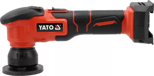 YATO Akkus mini polírozógép 18 V, 80 mm, szénkefementes, forgó és 3 / 12 mm excenteres fejjel (YT-82927)