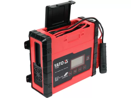 YATO Mikroprocesszoros akkumulátortöltő LCD kijelzővel, 12 V, 2/8/15 A, 5–200 Ah (YT-83003)