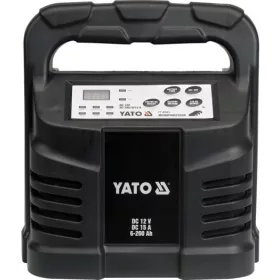   YATO Akkumulátortöltő 12 V, 2–15 A, 6–200 Ah, LCD-kijelzővel és 12 V-os tápkimenettel  (YT-8303)