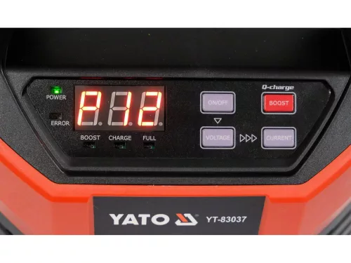 YATO Akkumulátortöltő 12 V, 2–15 A, 20 A BOOST funkcióval, 2–300 Ah (YT-83037)