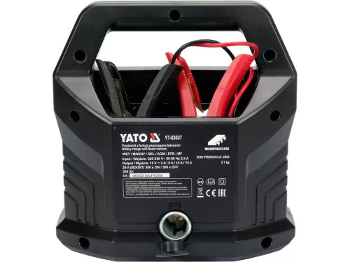 YATO Akkumulátortöltő 12 V, 2–15 A, 20 A BOOST funkcióval, 2–300 Ah (YT-83037)