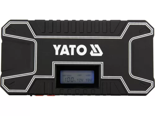 YATO Indítássegítő és powerbank 12 V, 12000 mAh, 300–500 A, LCD-kijelzővel (YT-83082)