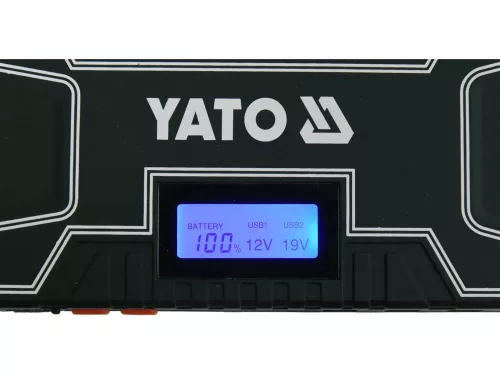 YATO Indítássegítő és powerbank 12 V, 12000 mAh, 300–500 A, LCD-kijelzővel (YT-83082)