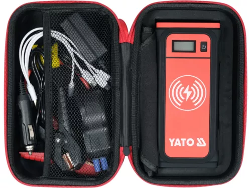YATO Autós bikázó és power bank 12 V, 16 000 mAh, max. 1000 A csúcsáram, vezeték nélküli töltéssel (YT-83085)