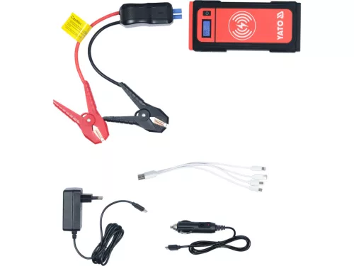 YATO Autós bikázó és power bank 12 V, 16 000 mAh, max. 1000 A csúcsáram, vezeték nélküli töltéssel (YT-83085)