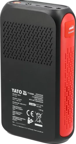 YATO Bikázó kompresszorral és powerbankkal, 12 V, 300 A / 600 A, 120 PSI, 12 Ah (YT-83086)