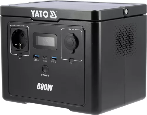 YATO Hordozható áramforrás LiFePO4 akkumulátorral, 600 W, 512 Wh, EPS funkcióval (YT-83088)