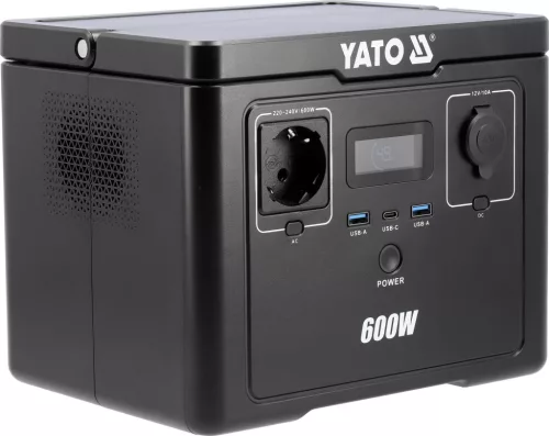 YATO Hordozható áramforrás LiFePO4 akkumulátorral, 600 W, 512 Wh, EPS funkcióval (YT-83088)