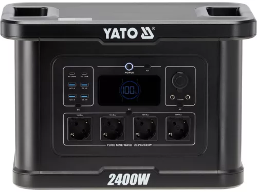 YATO Energiaállomás 2400 W, 2232 Wh, LiFePO4 akkumulátorral és EPS funkcióval (YT-83095)