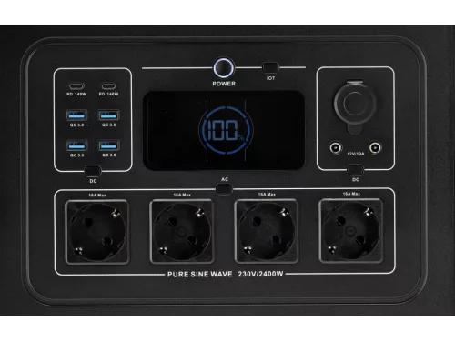 YATO Energiaállomás 2400 W, 2232 Wh, LiFePO4 akkumulátorral és EPS funkcióval (YT-83095)