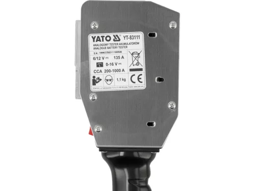 YATO Analóg autó akkumulátor tesztelő 6 és 12 Voltos, 30-135 Ah -ig (YT-83111)