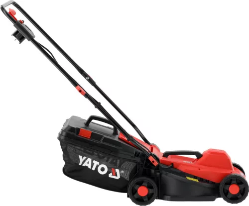 YATO Elektromos fűnyíró szíjhajtással, 1300 W, 330 mm vágásszélesség, 30 literes fűgyűjtővel (YT-851990)