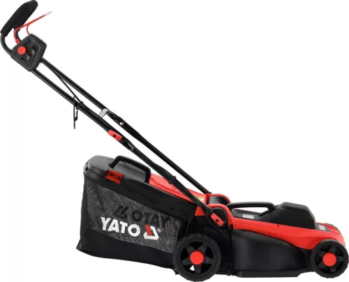 YATO Elektromos fűnyíró 1500 W, 360 mm vágásszélesség, 40 literes fűgyűjtővel, 6 fokozatú magasságállítással (YT-851991)