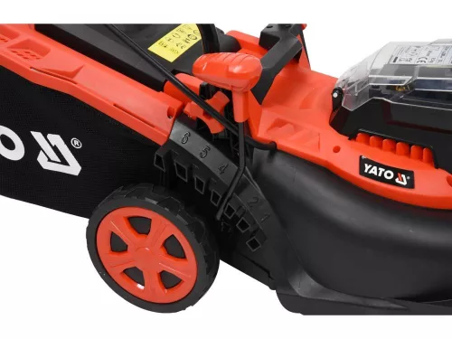 YATO Akkumulátoros Fűnyíró szett – 36V (2x18V), 34 cm vágásszélesség, 2x2Ah akkuval és gyorstöltővel (YT-85220)