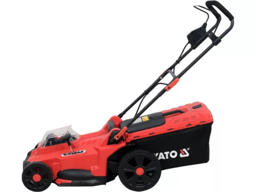 YATO Akkumulátoros fűnyíró készlet 36V (2x18V), szénkefe nélküli, 43 cm, 2 db 4.0Ah akkuval és dupla töltővel (YT-85224)