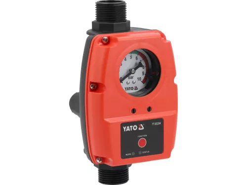 YATO Nyomáskapcsoló és automata vezérlő – 1,1 kW, IP65, 0–6 bar állítható tartomány (YT-85394)