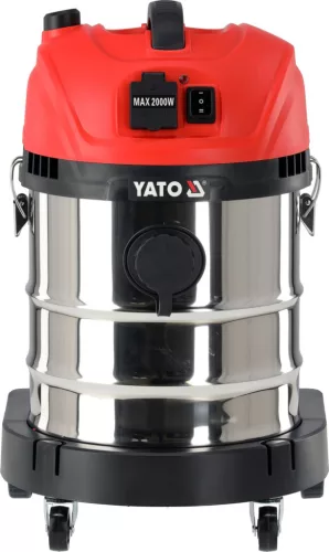 YATO Ipari porszívó száraz-nedves porszívózáshoz, szűrőrázóval és gépcsatlakozóval, 1400 W, 20 liter, 17 kPa (YT-85719)