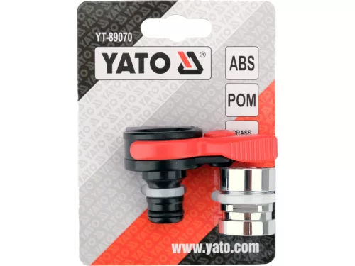 YATO Beltéri csapadapter tömlőcsatlakozáshoz, ABS-POM-réz kivitel, locsoló tömlőkhöz (YT-89070)