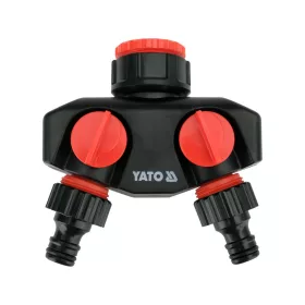   YATO Locsoló tömlő elosztó csapos csatlakozó,  2 kimenettel 3/4"-1" (YT-89100)