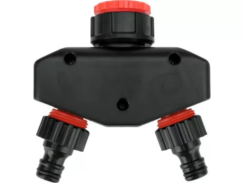 YATO  Kétágú csapelosztó 3/4”–1”, két tömlőcsatlakozáshoz, locsoló tömlőhöz (YT-89100)
