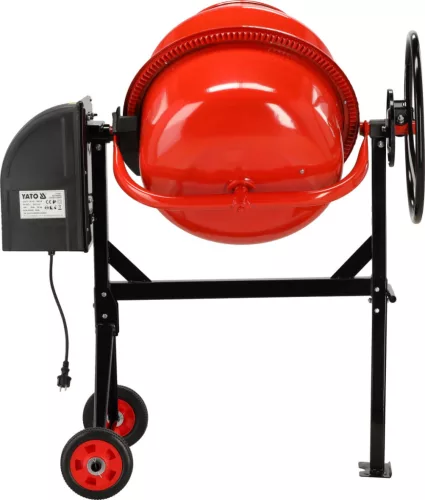 YATO Betonkeverő 140 liter, 650 W, öntöttvas fogaskoszorúval (YT-90601)
