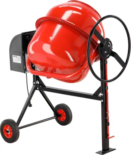 YATO Betonkeverő 200 literes dobbal, 800 W, réztekercselésű motorral, öntöttvas fogaskoszorúval (YT-90604)