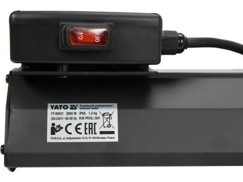 YATO INFRAVÖRÖS HŐSUGÁRZÓ 2000 W FALI (YT-99531)